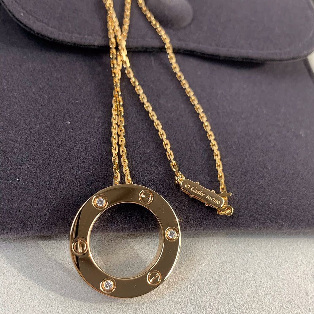 [OAKJURI Jewelry] LOVE NECKLACE 16MM 3 DIAMONDS