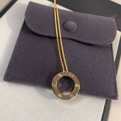 [OAKJURI Jewelry] LOVE NECKLACE 16MM 3 DIAMONDS