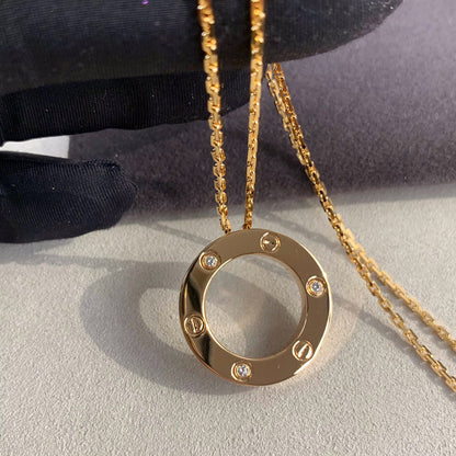 [OAKJURI Jewelry] LOVE NECKLACE 16MM 3 DIAMONDS