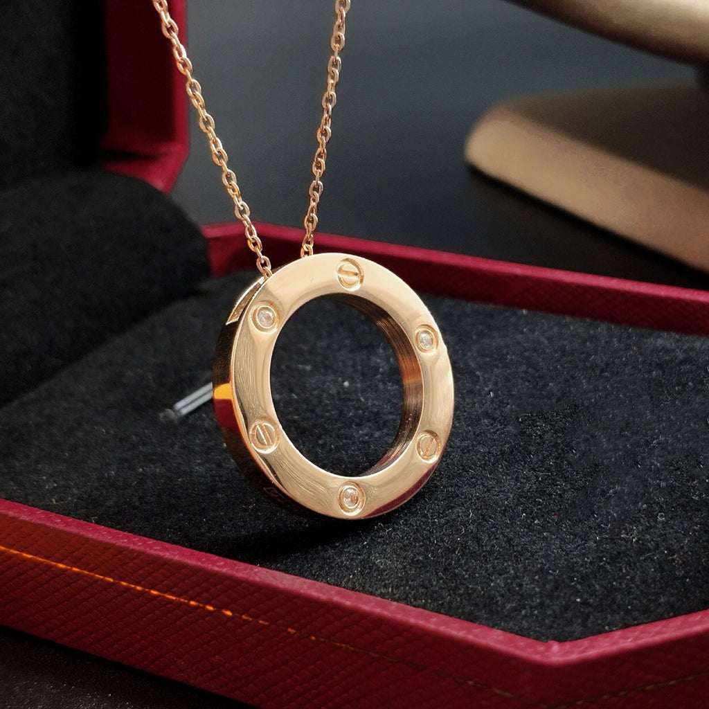 [OAKJURI Jewelry] LOVE NECKLACE 16MM 3 DIAMONDS