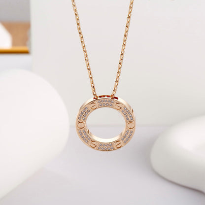 [OAKJURI Jewelry] LOVE NECKLACE 16MM  FULL DIAMOND