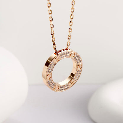 [OAKJURI Jewelry] LOVE NECKLACE 16MM  FULL DIAMOND