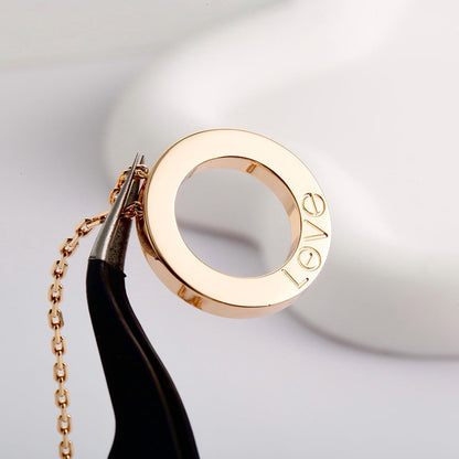 [OAKJURI Jewelry] LOVE NECKLACE 16MM  FULL DIAMOND