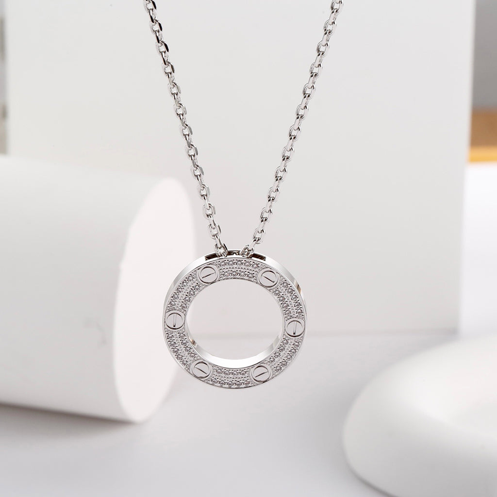 [OAKJURI Jewelry] LOVE NECKLACE 16MM  FULL DIAMOND