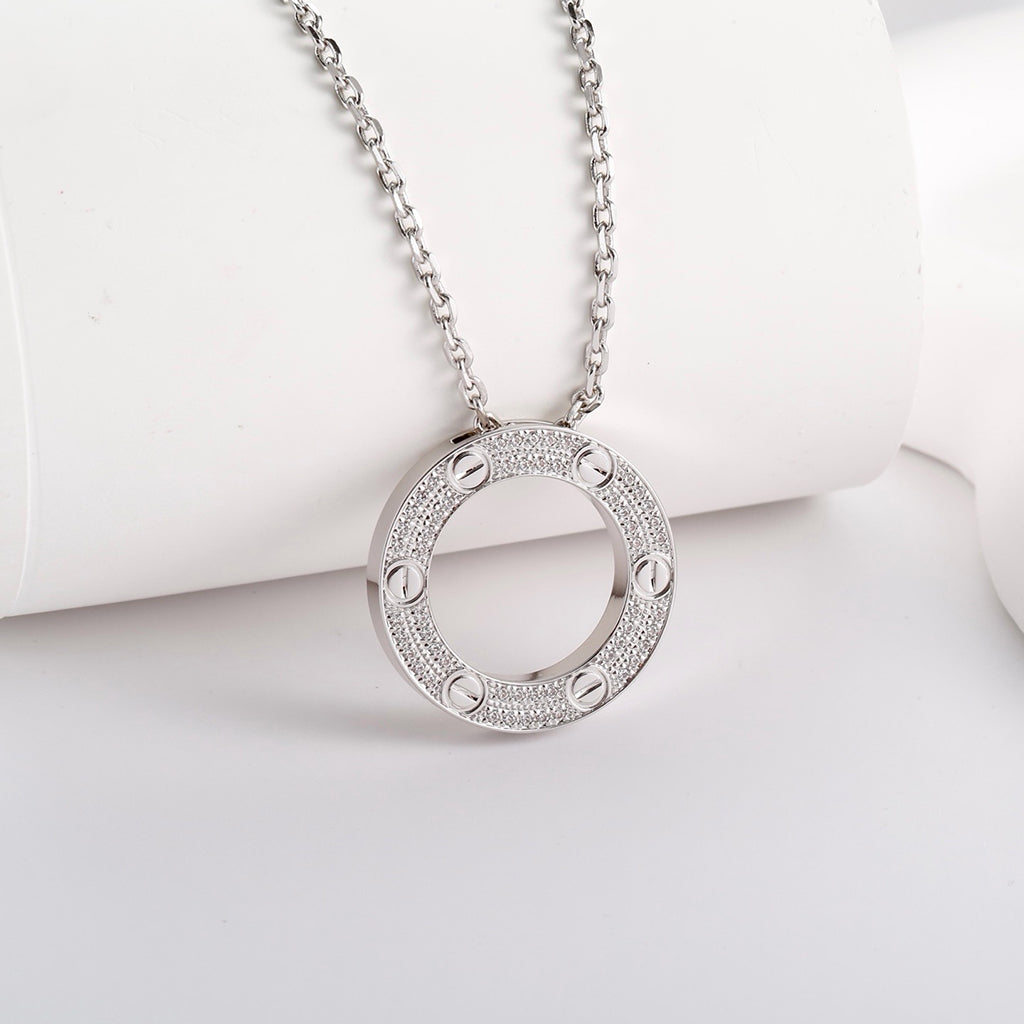 [OAKJURI Jewelry] LOVE NECKLACE 16MM  FULL DIAMOND