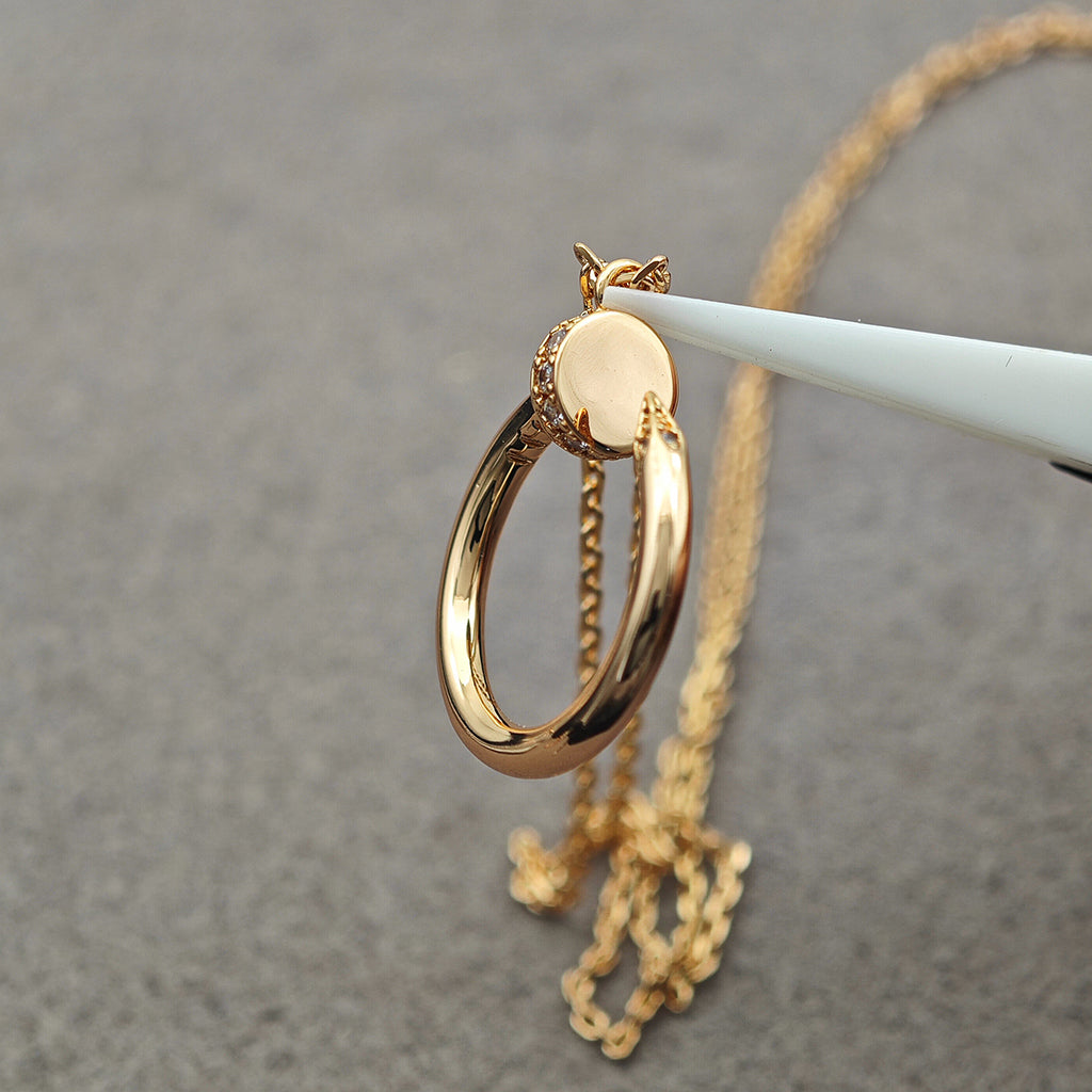 [OAKJURI Jewelry] JUSTE NECKLACE HALF DIAMOND