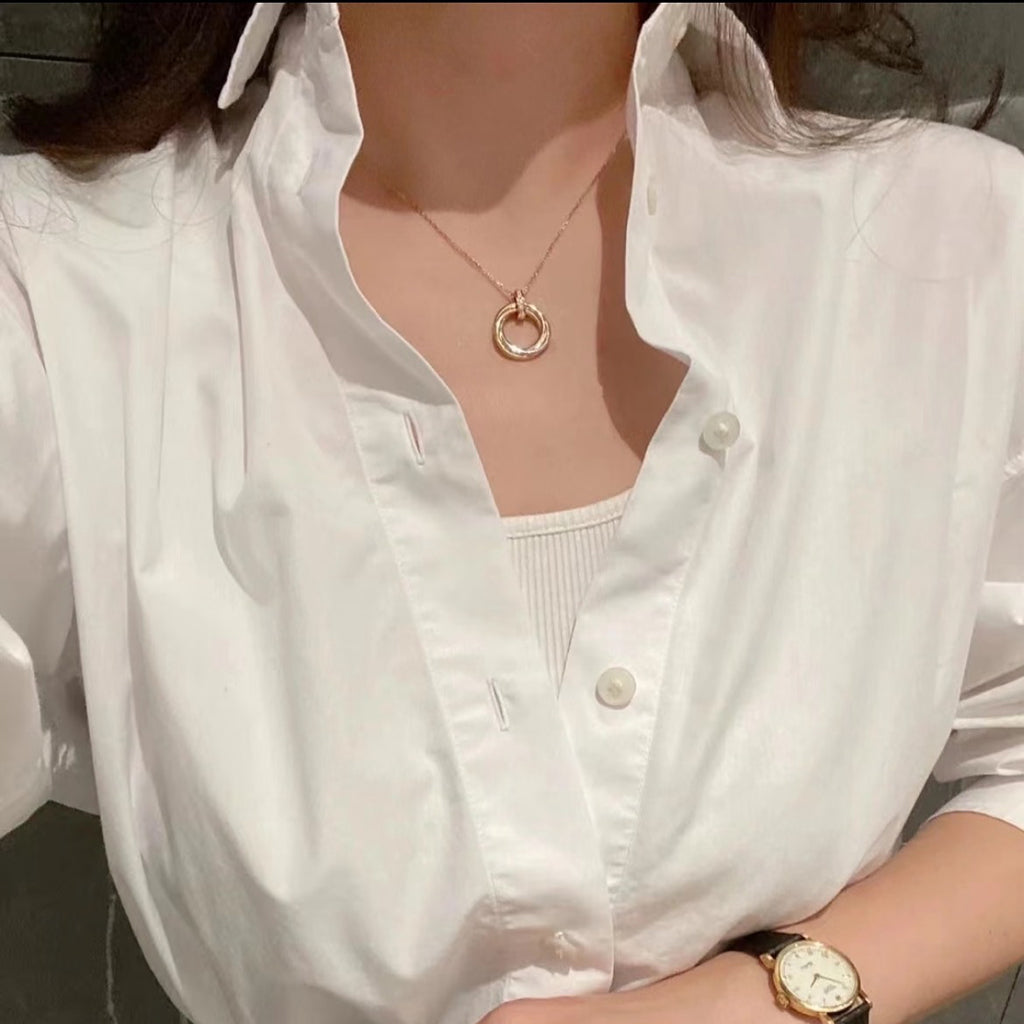 [OAKJURI Jewelry] TRINITY MEDIUM  DIAMONDS NECKLACE