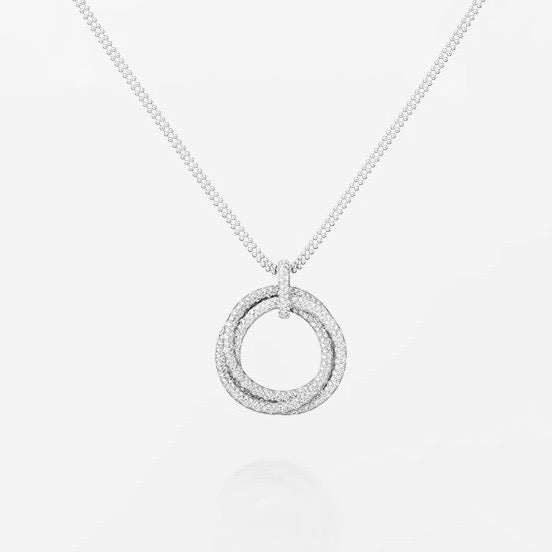 [OAKJURI Jewelry] TRINITY LARGE FULL DIAMOND  NECKLACE