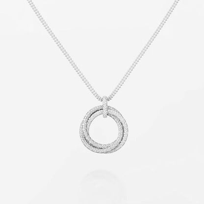 [OAKJURI Jewelry] TRINITY LARGE FULL DIAMOND  NECKLACE
