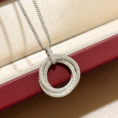 [OAKJURI Jewelry] TRINITY LARGE FULL DIAMOND  NECKLACE