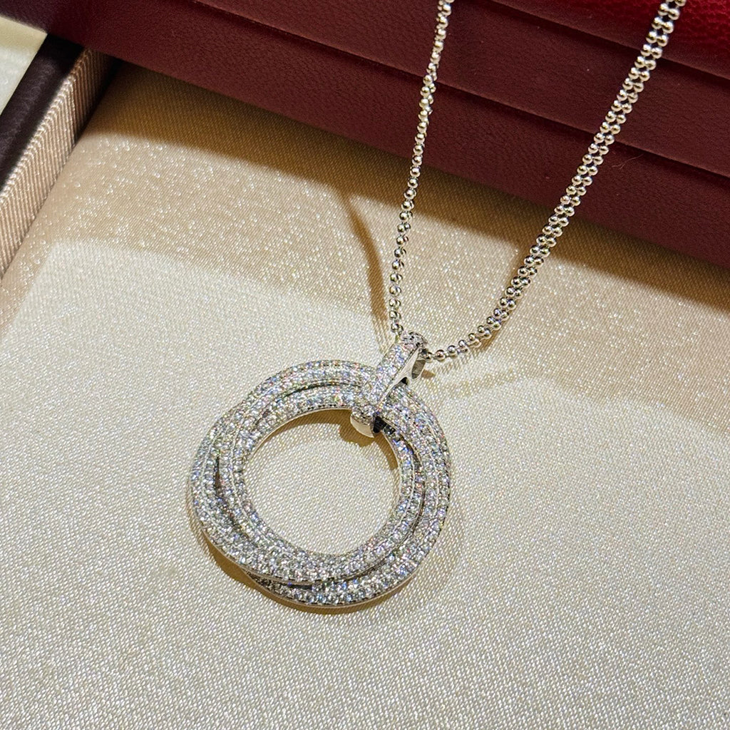 [OAKJURI Jewelry] TRINITY LARGE FULL DIAMOND  NECKLACE