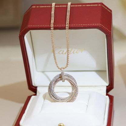 [OAKJURI Jewelry] TRINITY LARGE FULL DIAMOND  NECKLACE