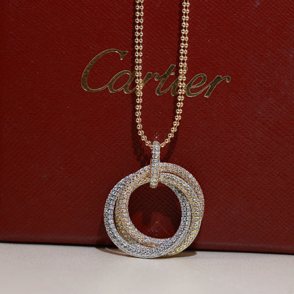 [OAKJURI Jewelry] TRINITY LARGE FULL DIAMOND  NECKLACE