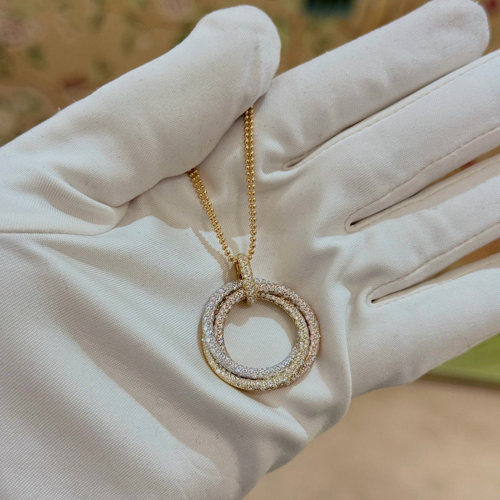 [OAKJURI Jewelry] TRINITY LARGE FULL DIAMOND  NECKLACE