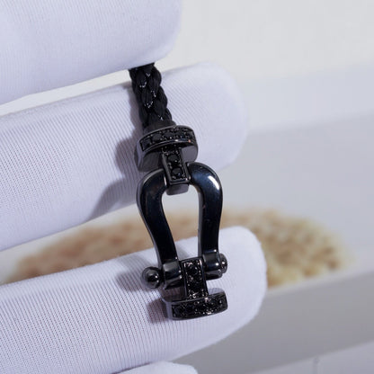 [OAKJURI Jewelry]FORCE LARGE SERIES HORSESHOE BLACK SAMURAI BRACELET