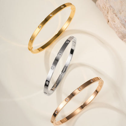 [OAKJURI Jewelry] LOVE BRACELET 3.65MM 10 DIAMONDS