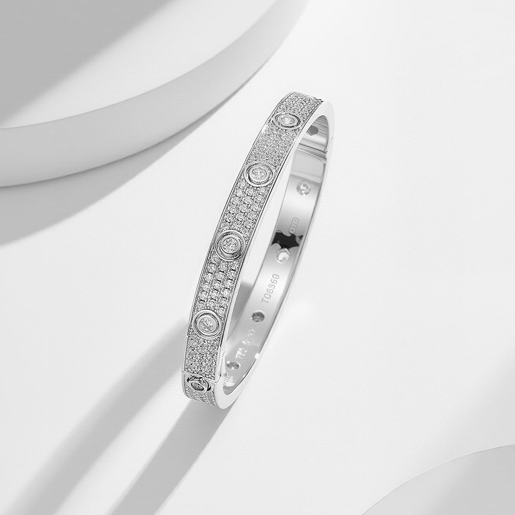 [OAKJURI Jewelry] LOVE BRACELET 6.1MM DIAMOND-PAVED 10 BIG DIAMONDS