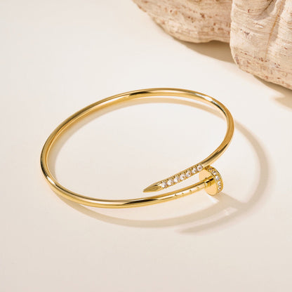 [OAKJURI Jewelry] JUSTE Diamond & LOVE Diamond-Paved Bracelet Stack Set