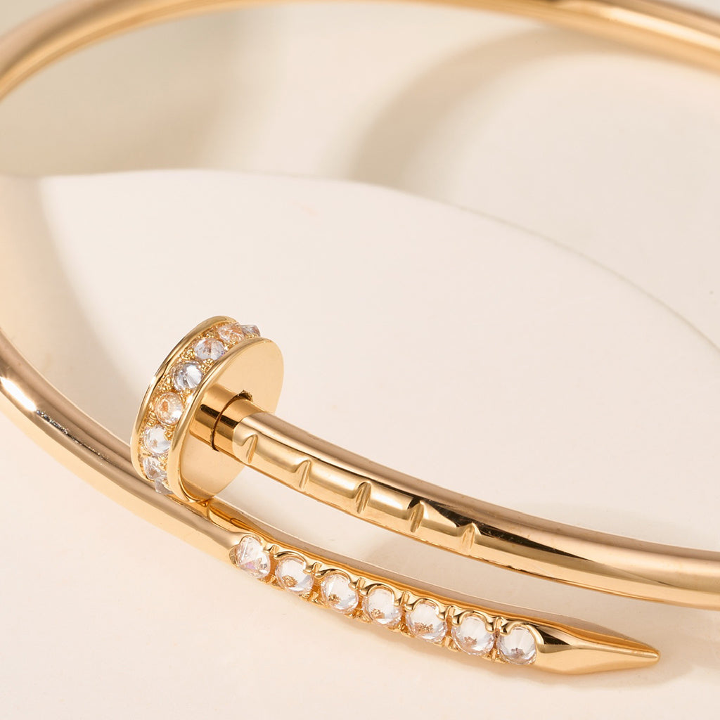 [OAKJURI Jewelry] JUSTE Diamond & LOVE Diamond Bracelet Stack Set
