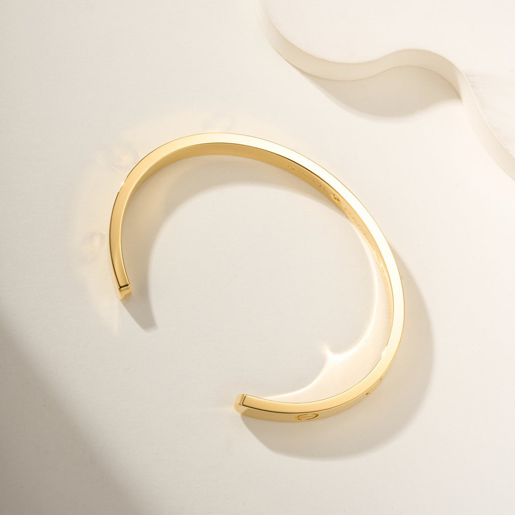 [OAKJURI Jewelry] LOVE BRACELET 6.1MM 1 DIAMOND OPEN CUFF