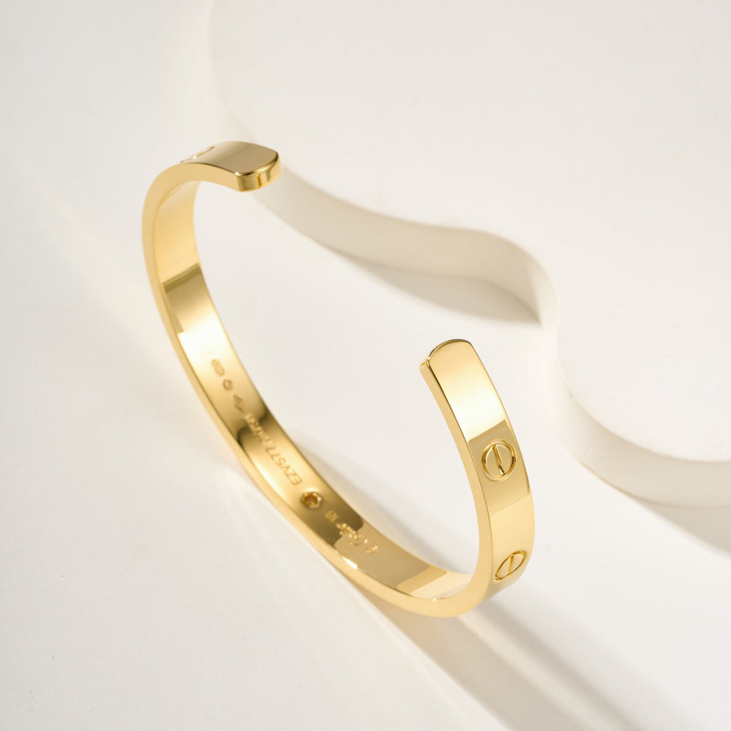 [OAKJURI Jewelry] LOVE BRACELET 6.1MM 1 DIAMOND OPEN CUFF
