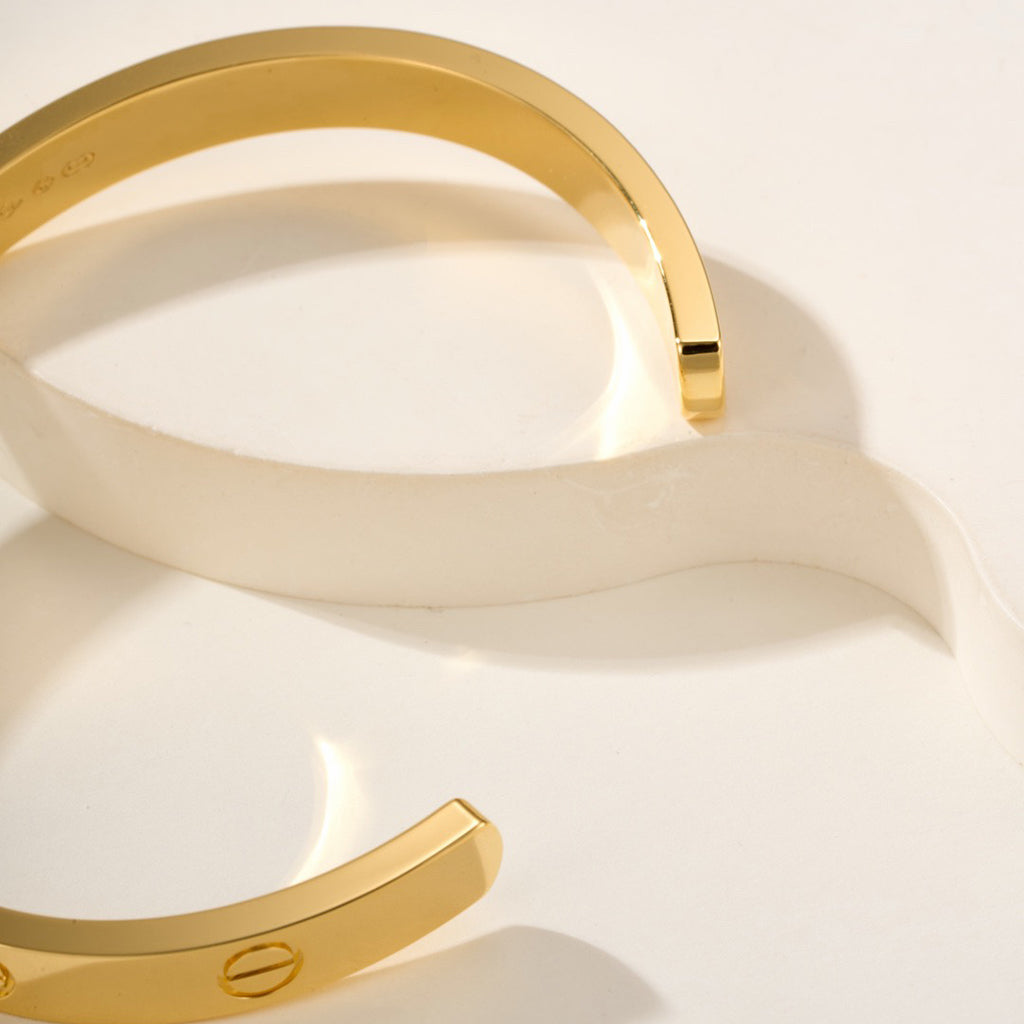 [OAKJURI Jewelry] LOVE BRACELET 6.1MM 1 DIAMOND OPEN CUFF