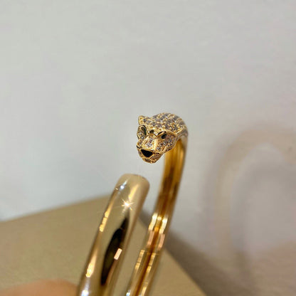 [OAKJURI Jewelry] PANTHERE HALF DIAMOND OPEN BRACELET