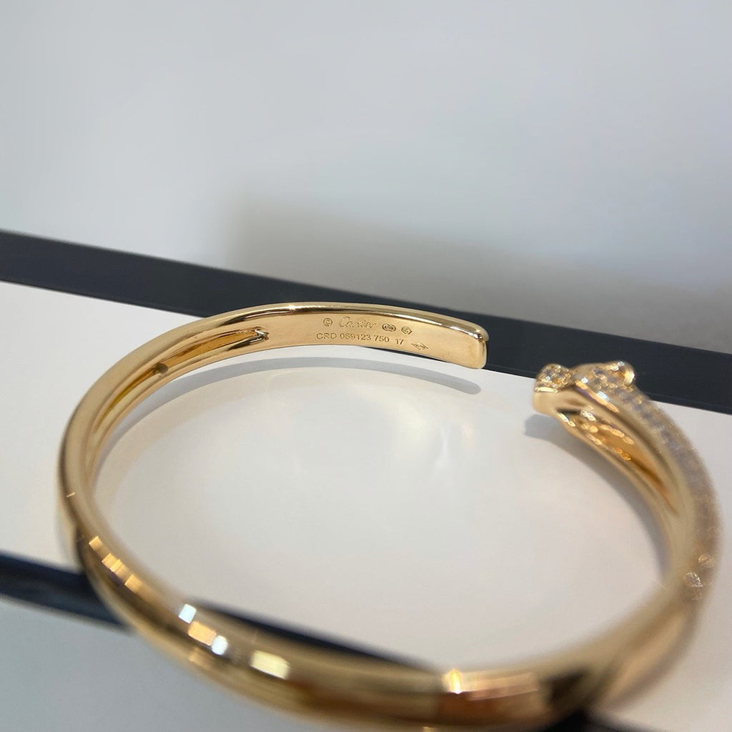 [OAKJURI Jewelry] PANTHERE HALF DIAMOND OPEN BRACELET