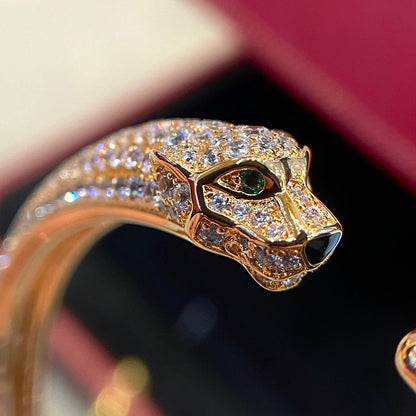[OAKJURI Jewelry] PANTHERE HALF DIAMOND OPEN BRACELET