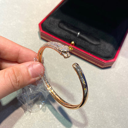 [OAKJURI Jewelry] PANTHERE HALF DIAMOND OPEN BRACELET