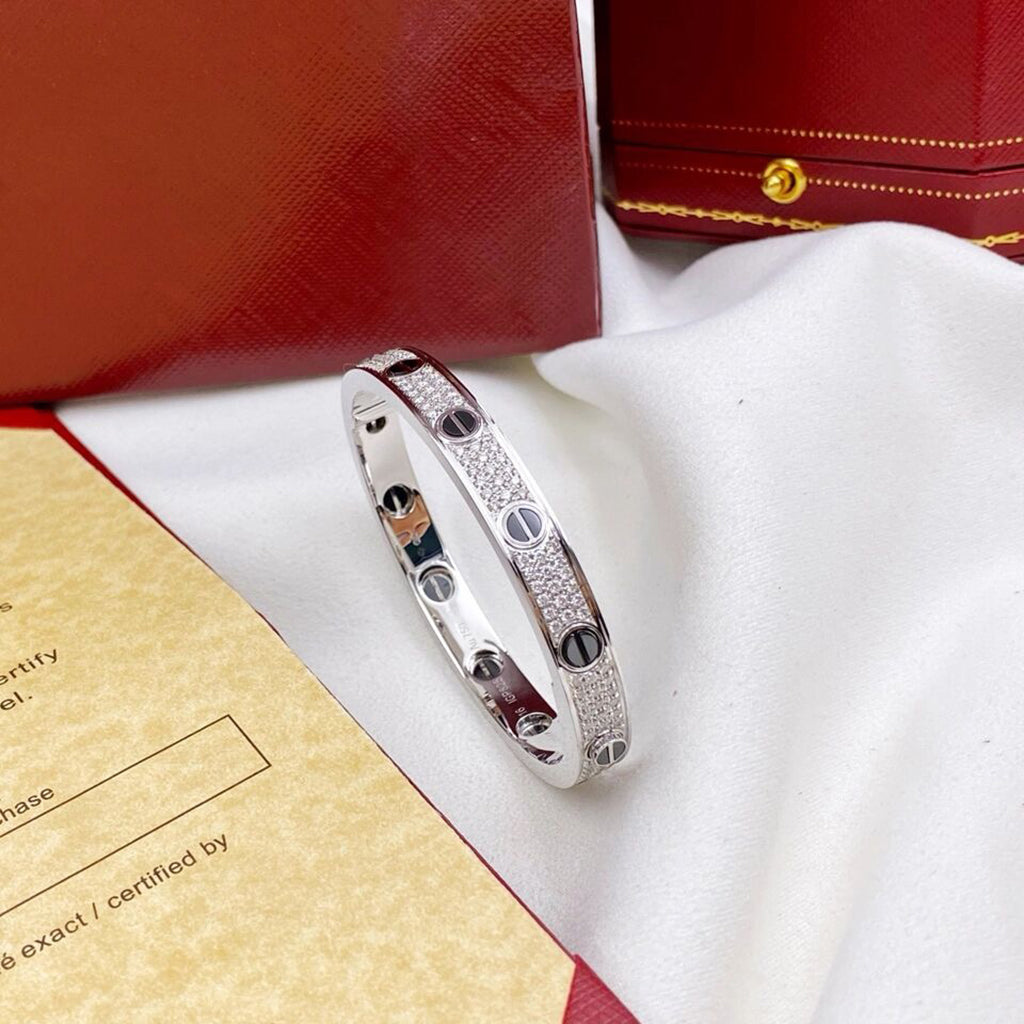 [OAKJURI Jewelry] LOVE BRACELET 6.1MM DIAMOND-PAVED CERAMIC