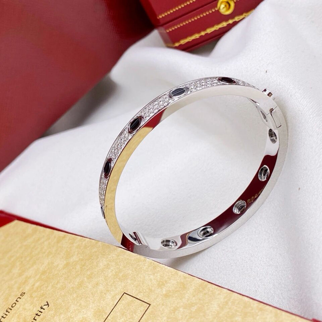 [OAKJURI Jewelry] LOVE BRACELET 6.1MM DIAMOND-PAVED CERAMIC