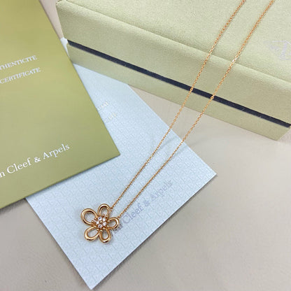 [OAKJURI Jewelry]FLOWERLACE NECKLACE 5 DIAMONDS