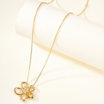 [OAKJURI Jewelry]FLOWERLACE NECKLACE 5 DIAMONDS