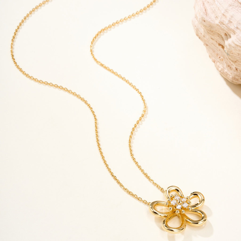 [OAKJURI Jewelry]FLOWERLACE NECKLACE 5 DIAMONDS
