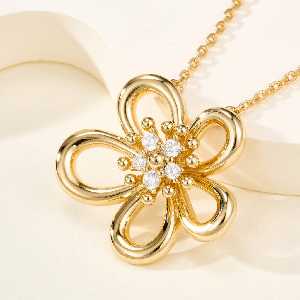 [OAKJURI Jewelry]FLOWERLACE NECKLACE 5 DIAMONDS