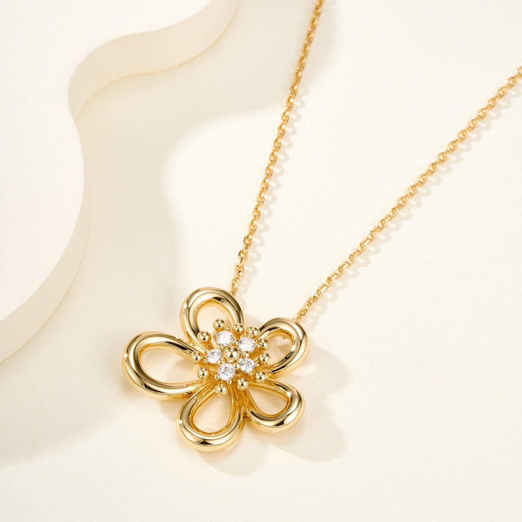 [OAKJURI Jewelry]FLOWERLACE NECKLACE 5 DIAMONDS