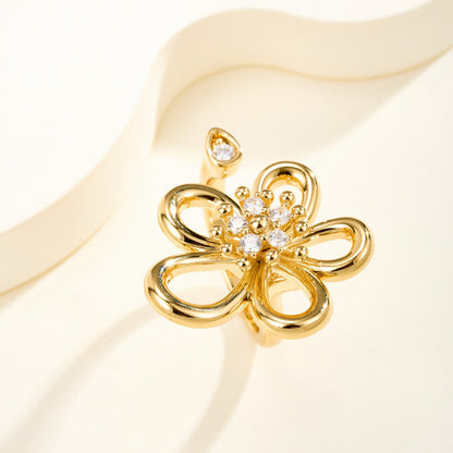 [OAKJURI Jewelry]  FLOWERLACE OPEN RING 5 DIAMONDS