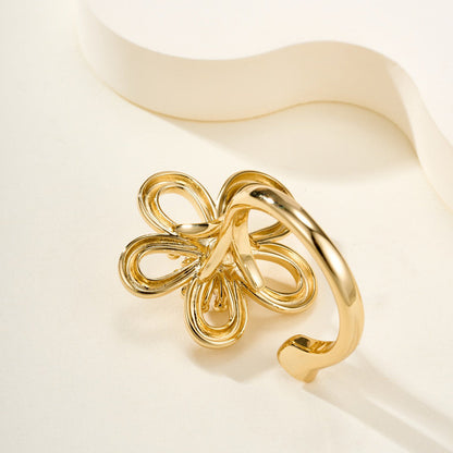 [OAKJURI Jewelry]  FLOWERLACE OPEN RING 5 DIAMONDS