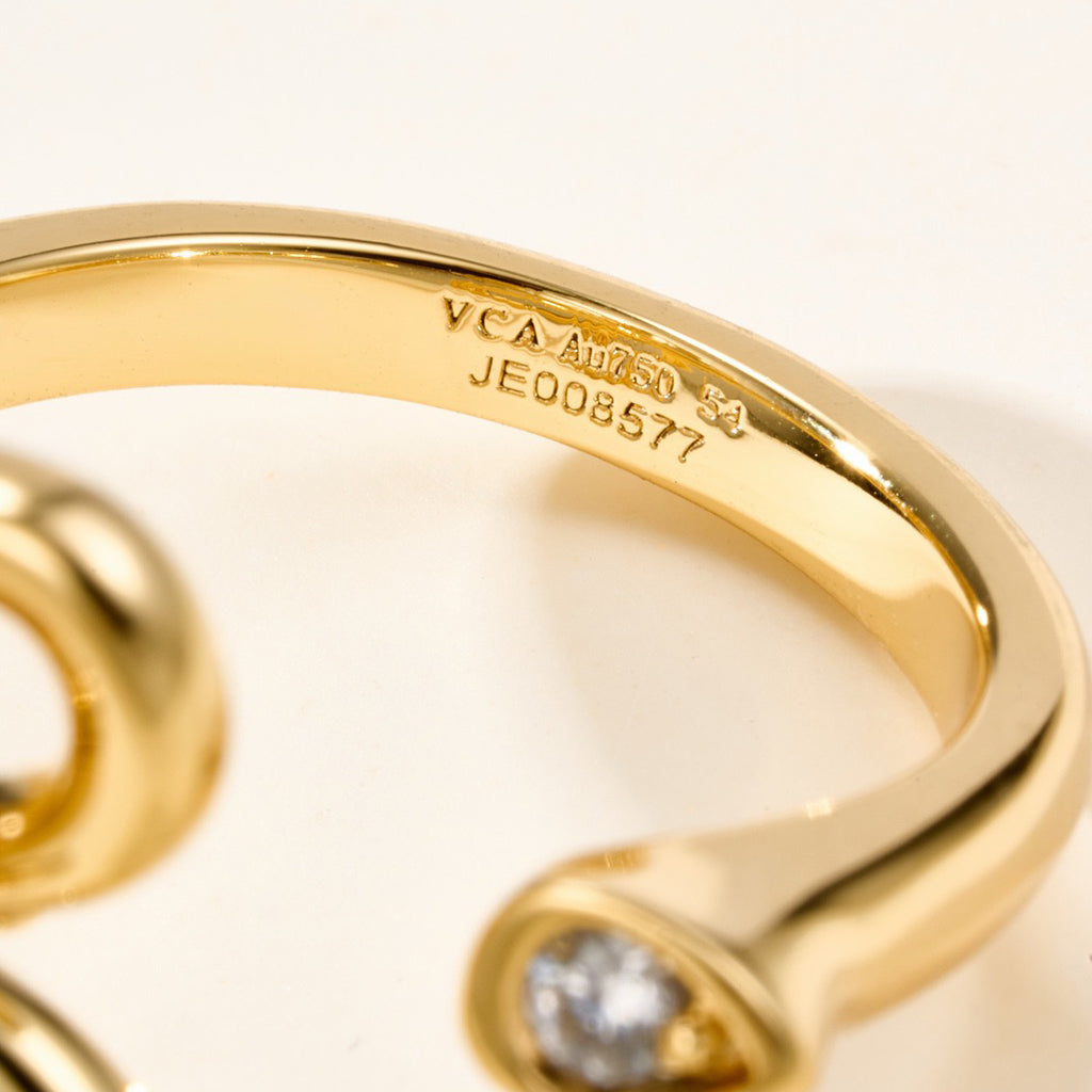 [OAKJURI Jewelry]  FLOWERLACE OPEN RING 5 DIAMONDS