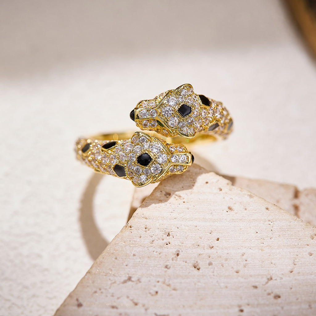 [OAKJURI Jewelry] PANTHERE DOUBLE HEADED FULL DIAMOND  RING