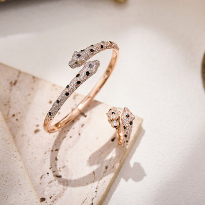 [OAKJURI Jewelry] PANTHERE DOUBLE HEADED FULL DIAMOND  RING