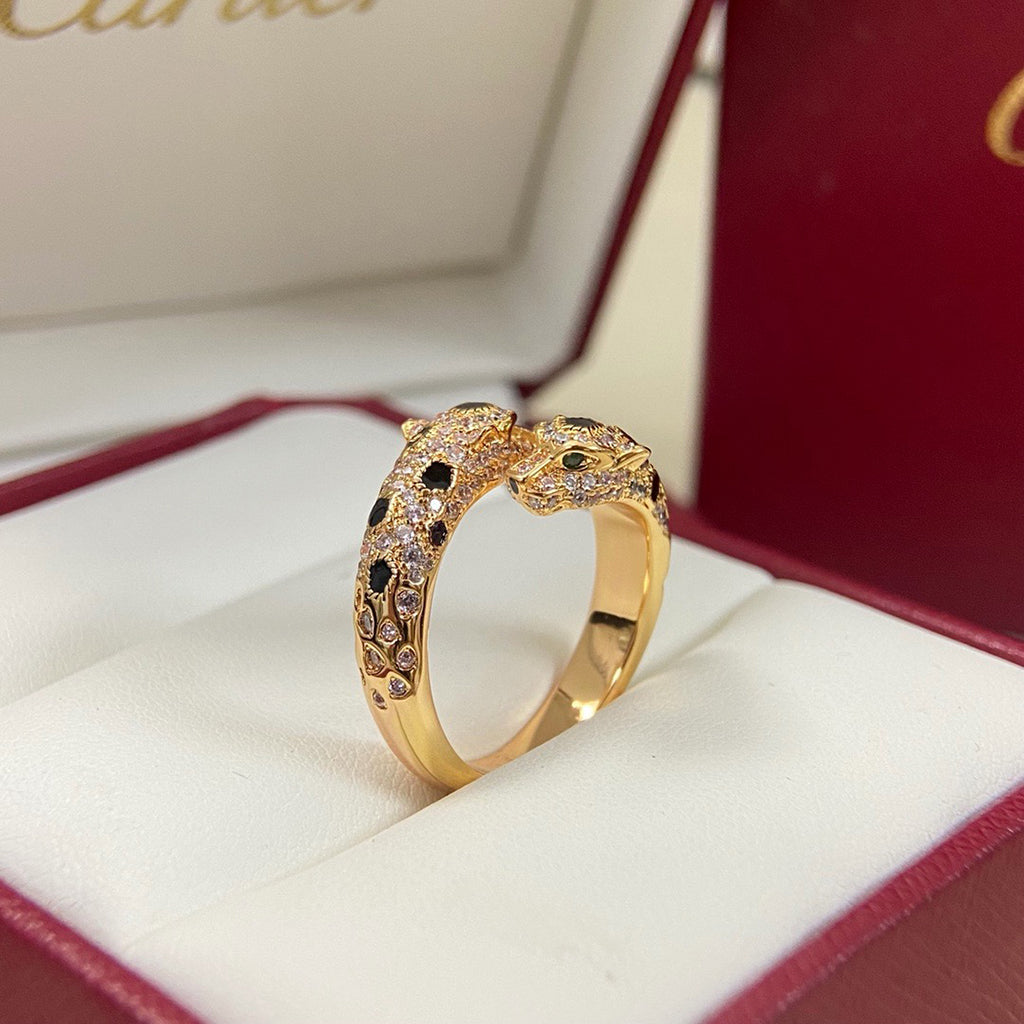[OAKJURI Jewelry] PANTHERE DOUBLE HEADED FULL DIAMOND  RING
