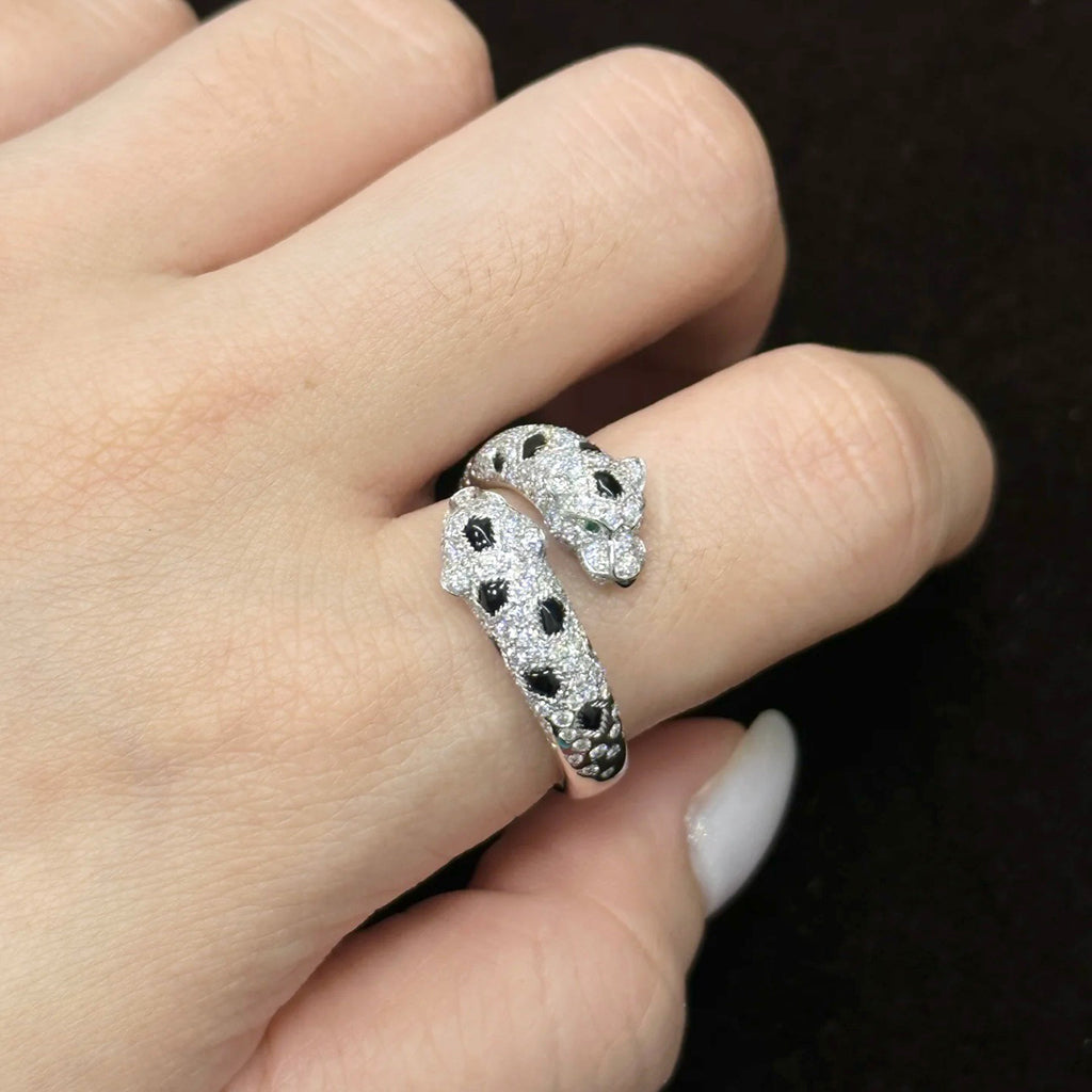 [OAKJURI Jewelry] PANTHERE DOUBLE HEADED FULL DIAMOND  RING