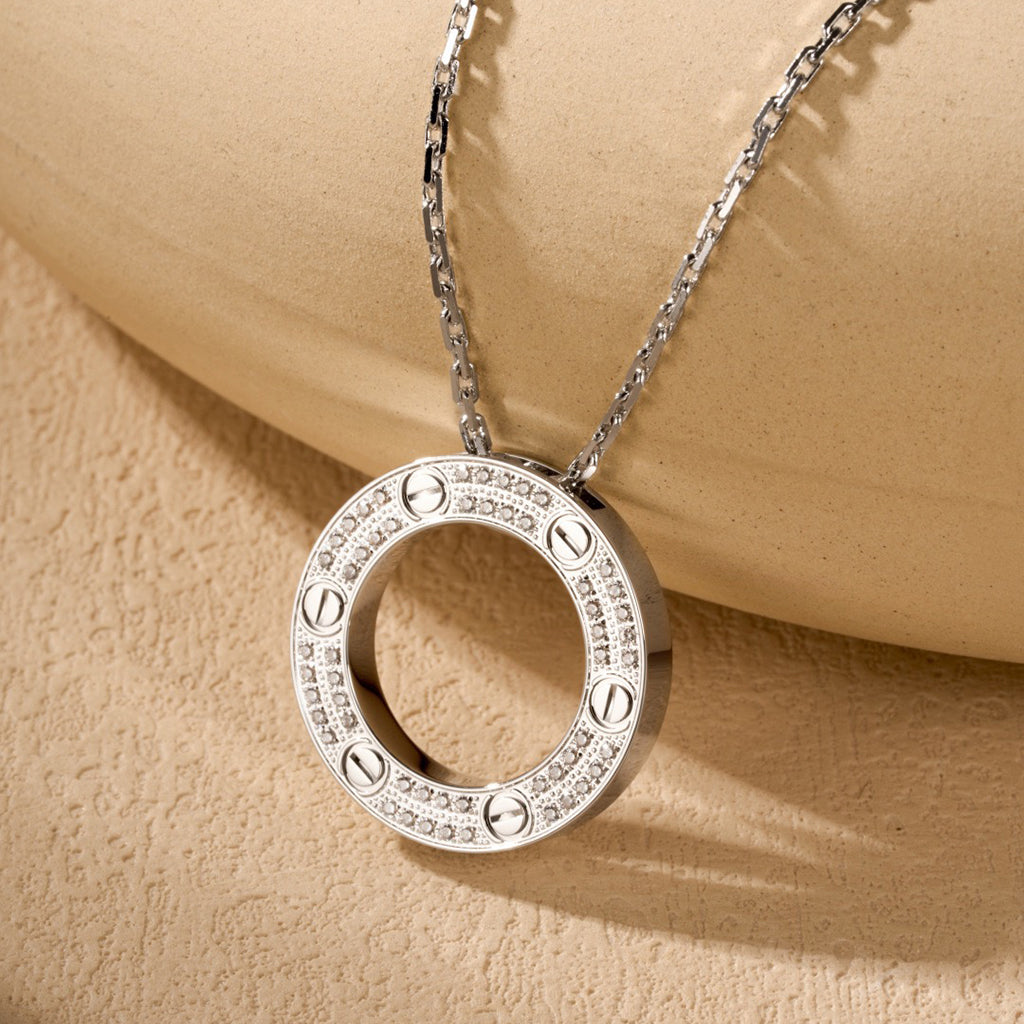 [OAKJURI Jewelry] LOVE NECKLACE 16MM  FULL DIAMOND