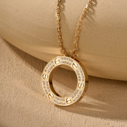 [OAKJURI Jewelry] LOVE NECKLACE 16MM  FULL DIAMOND
