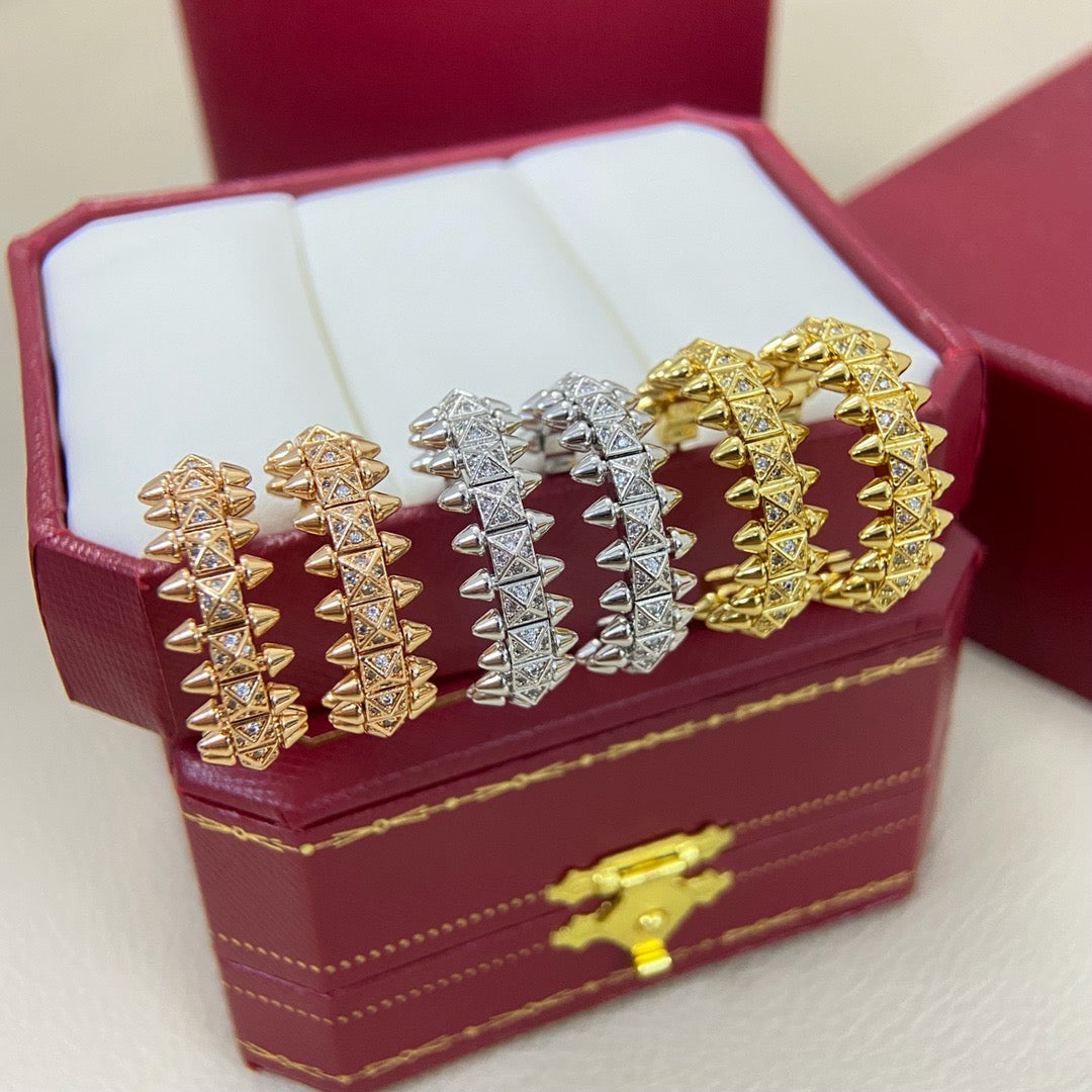 [OAKJURI Jewelry] CLASH 6.4MM FULL DIAMOND SMALL EARRINGS