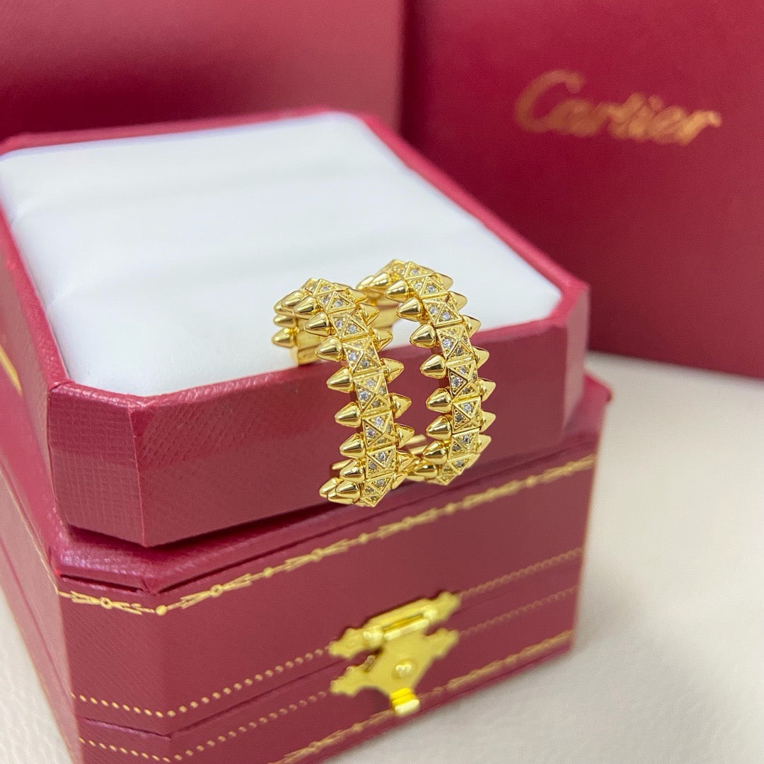 [OAKJURI Jewelry] CLASH 6.4MM FULL DIAMOND SMALL EARRINGS