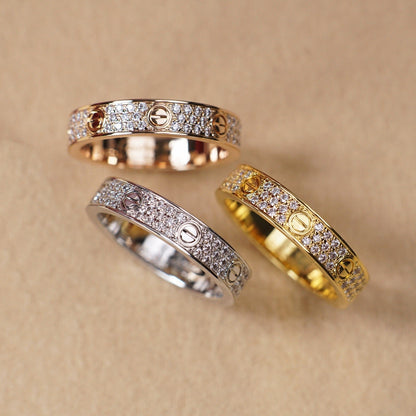 [OAKJURI Jewelry] LOVE RING 4.0MM DIAMOND PAVED