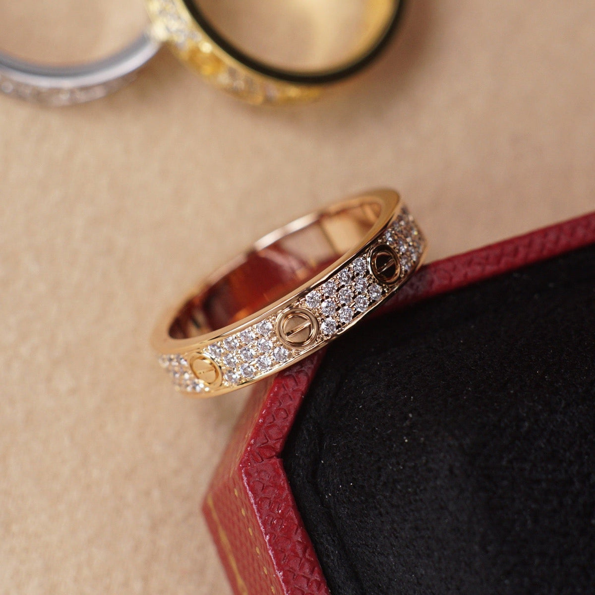 [OAKJURI Jewelry] LOVE RING 4.0MM DIAMOND PAVED